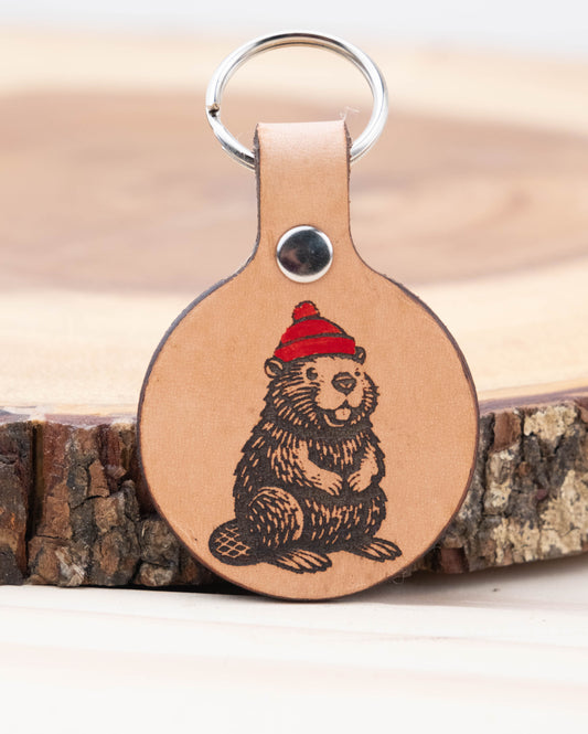 Beaver Leather Dog ID Tag