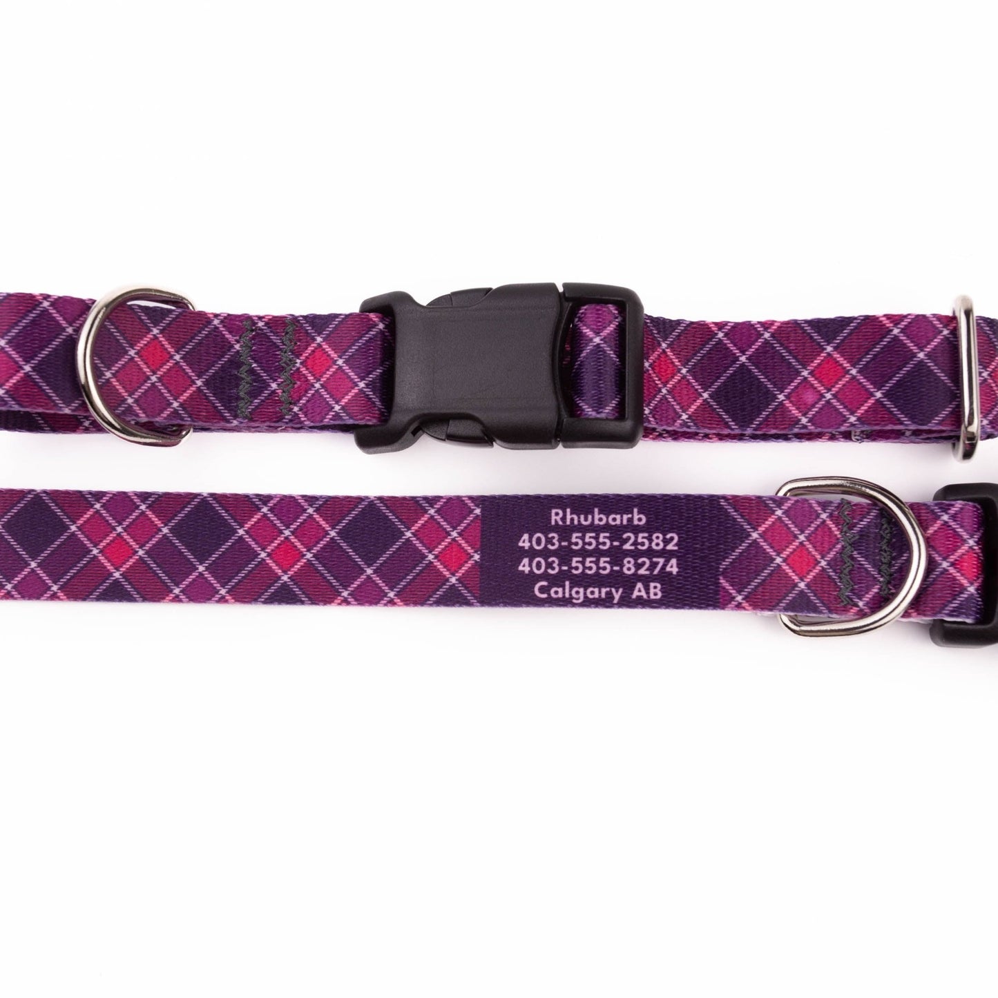 Purple Plaid Dog Collar - North Range Dogs