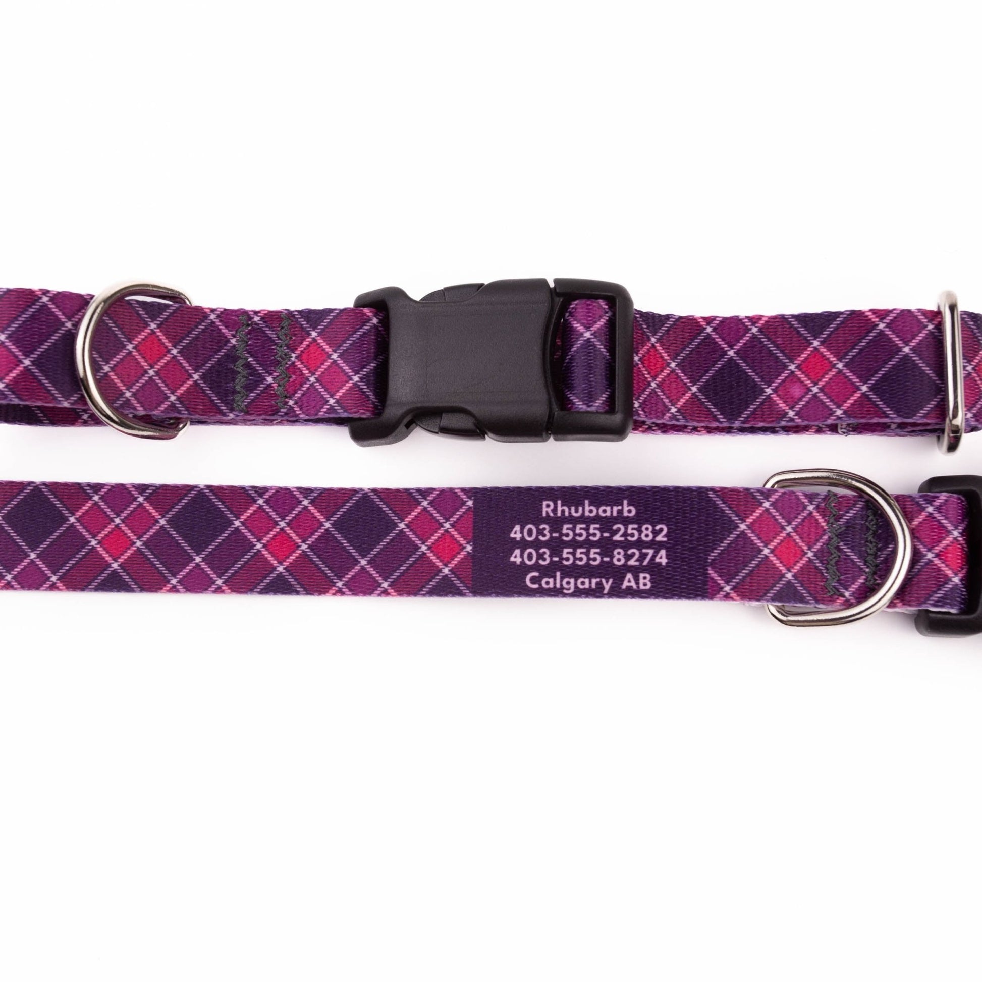 Purple Plaid Dog Collar - North Range Dogs