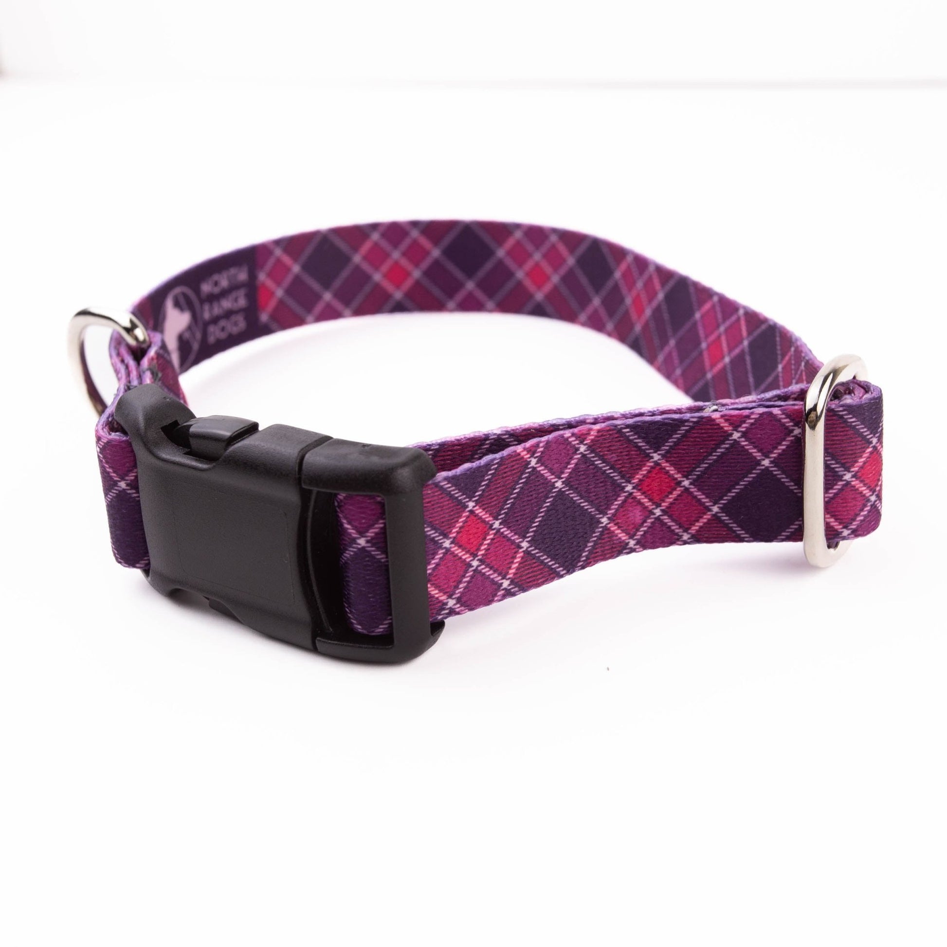 Purple Plaid Dog Collar - North Range Dogs