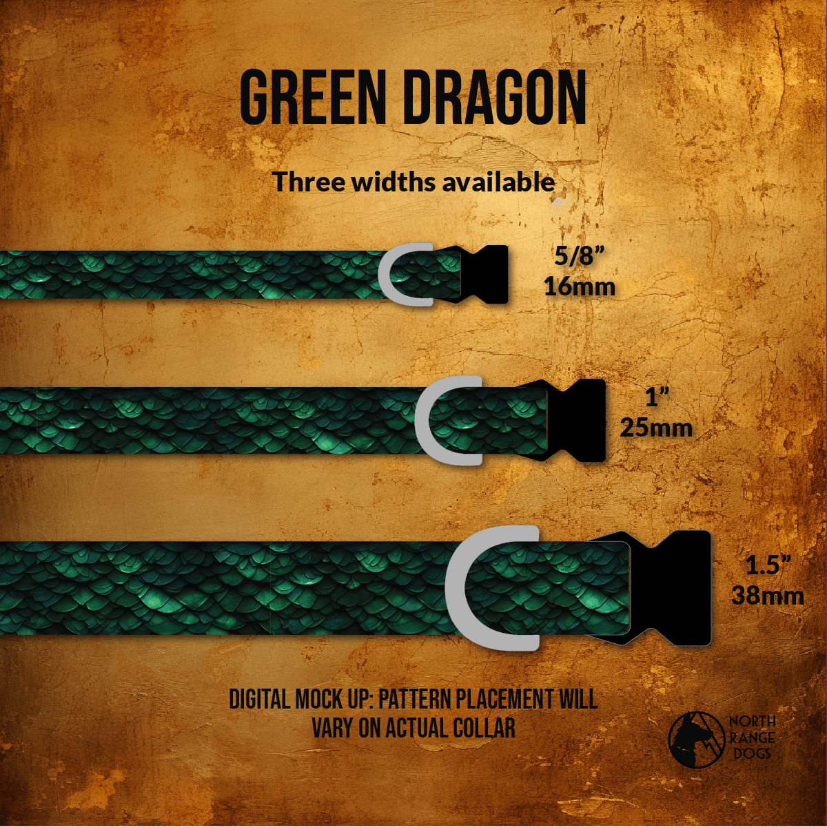 Green Dragon Dog Collar - North Range Dogs