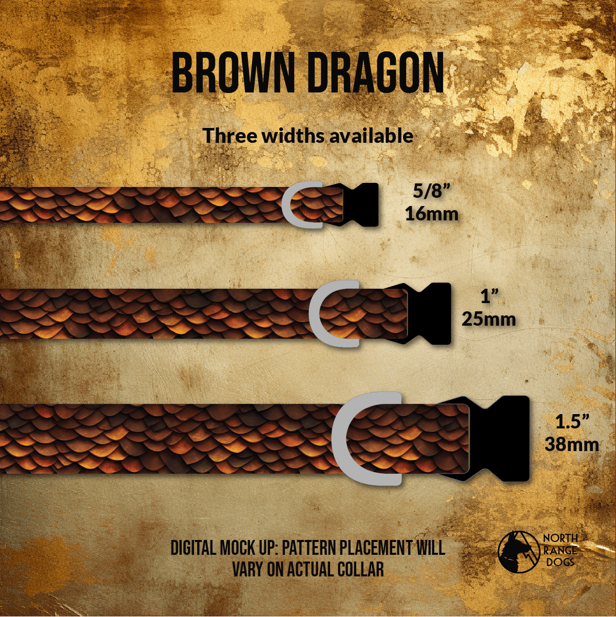 Brown Dragon Dog Collar - North Range Dogs