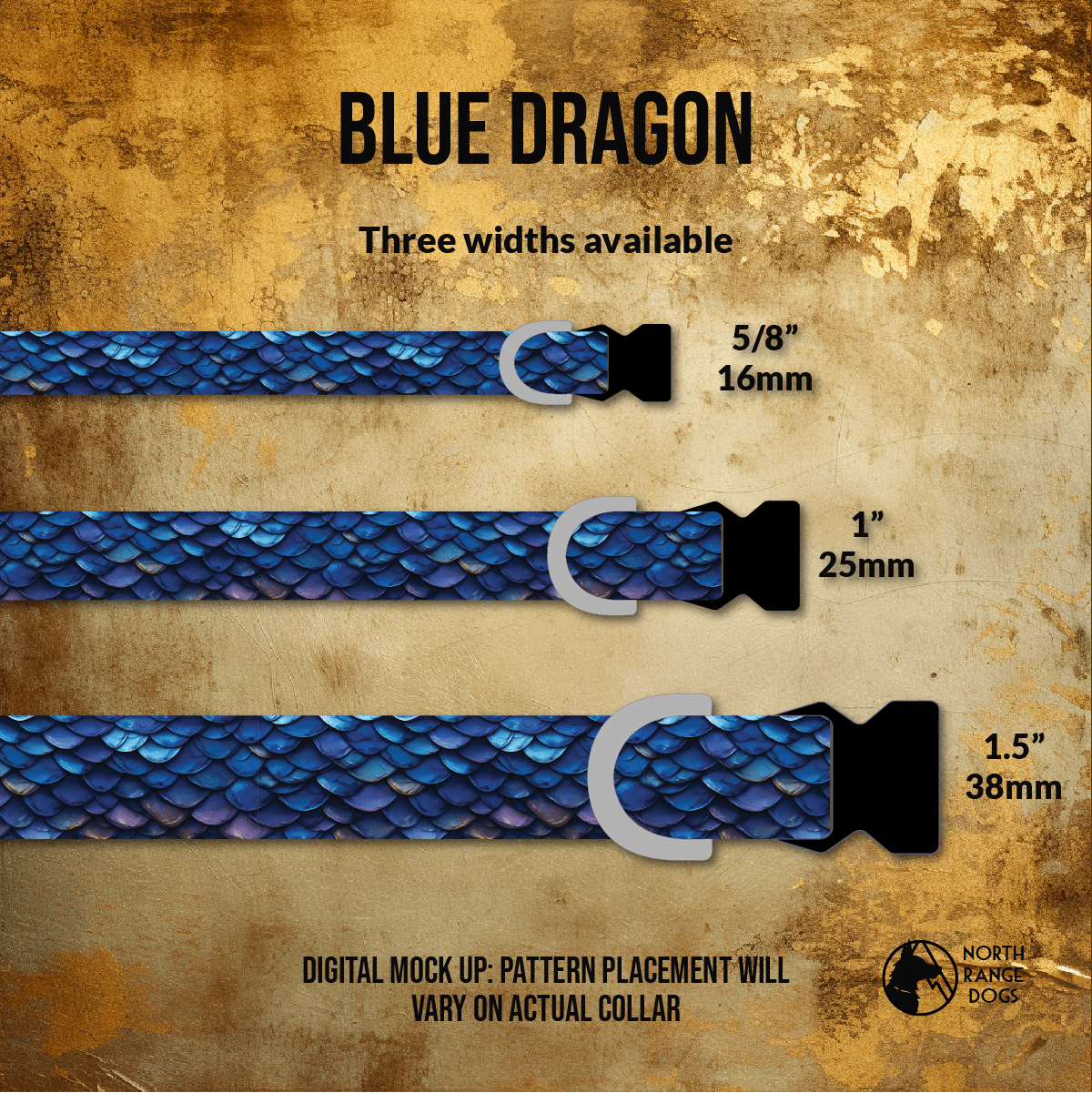 Blue Dragon Dog Collar - North Range Dogs