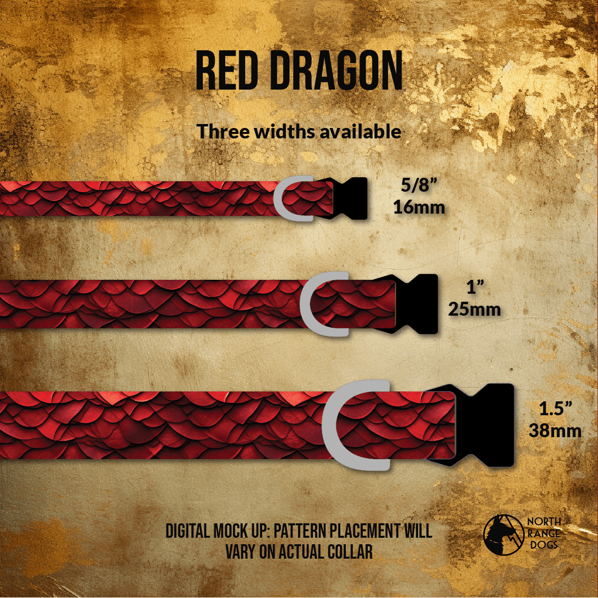 Red Dragon Dog Collar - North Range Dogs