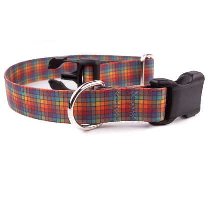 Rainbow Plaid Dog Collar - North Range Dogs
