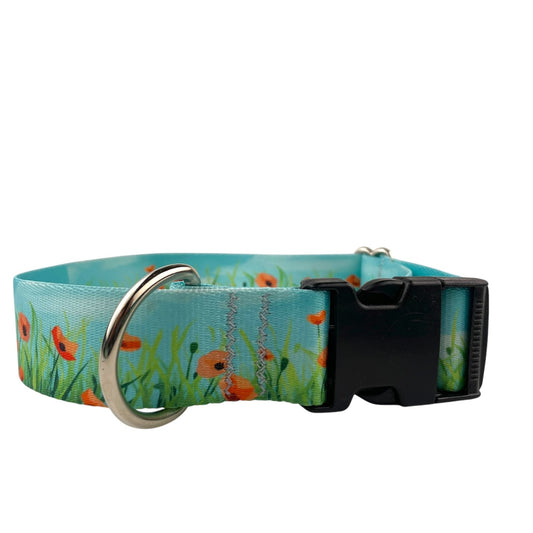 Poppy Fields Collar (1.5" Wide; LARGE) Ready to ship - North Range Dogs