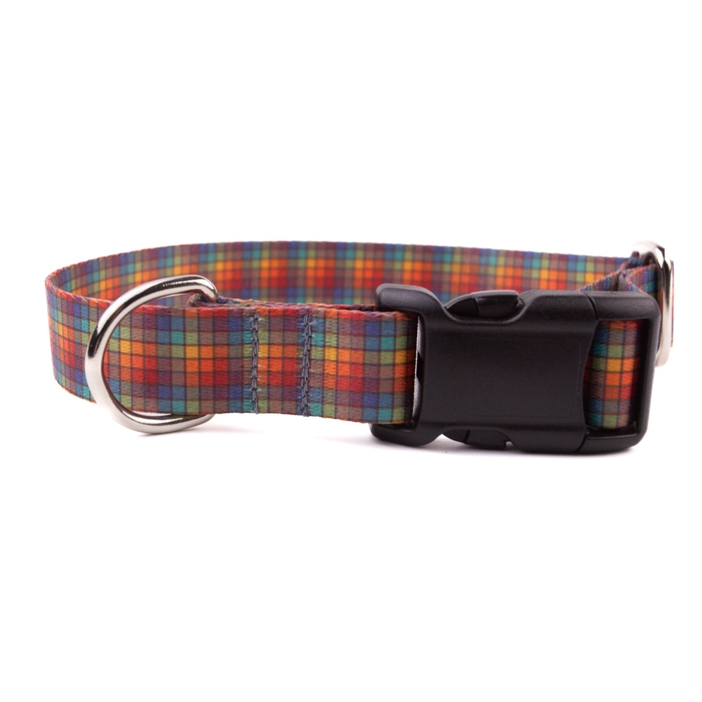 Rainbow Plaid Dog Collar - North Range Dogs