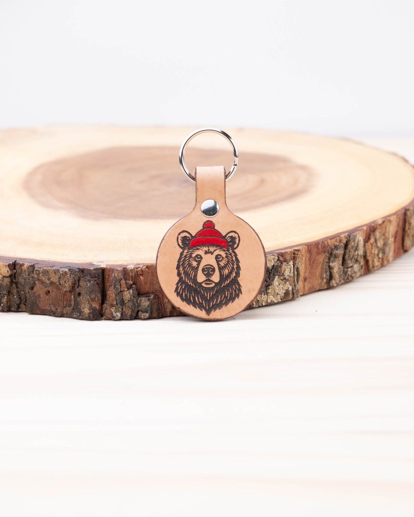 Grizzly Bear Leather Dog ID Tag - North Range Dogs