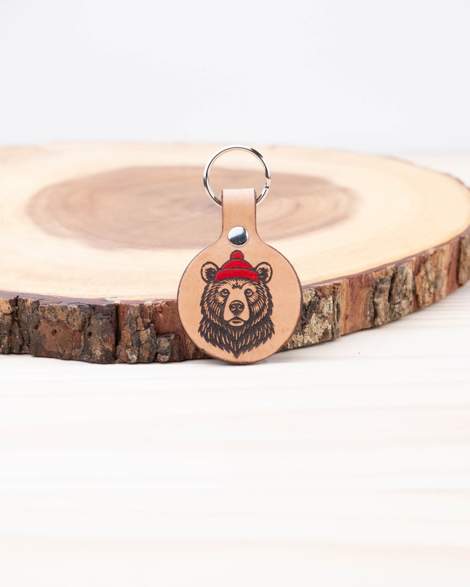 Grizzly Bear Leather Dog ID Tag - North Range Dogs