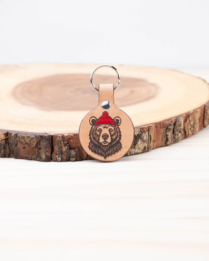 Grizzly Bear Leather Dog ID Tag - North Range Dogs