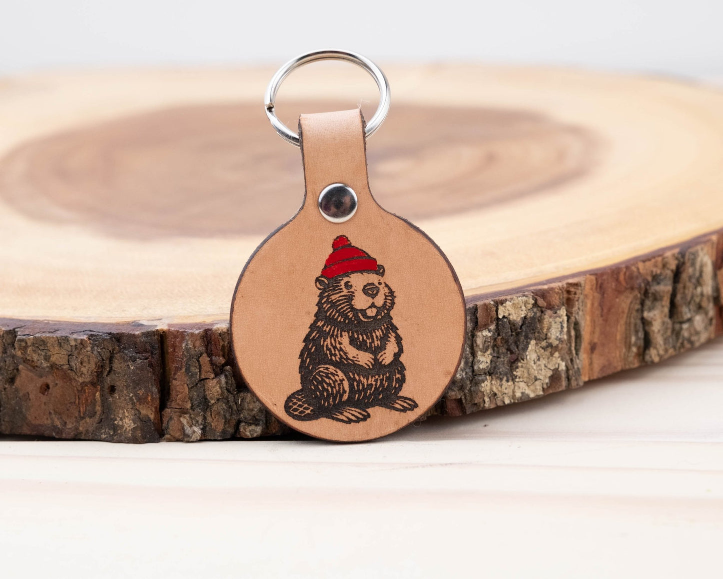 Beaver Leather Dog ID Tag - North Range Dogs