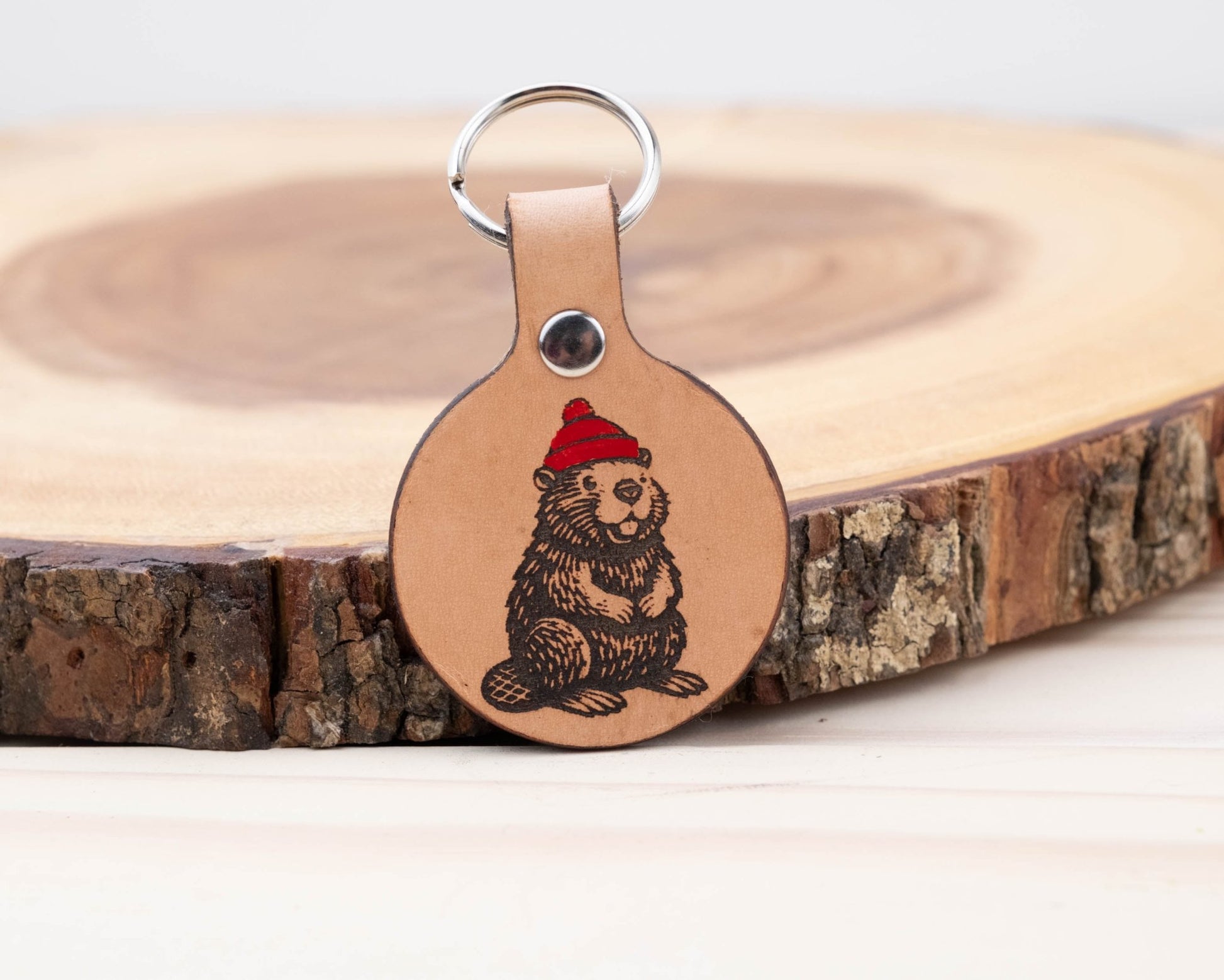 Beaver Leather Dog ID Tag - North Range Dogs