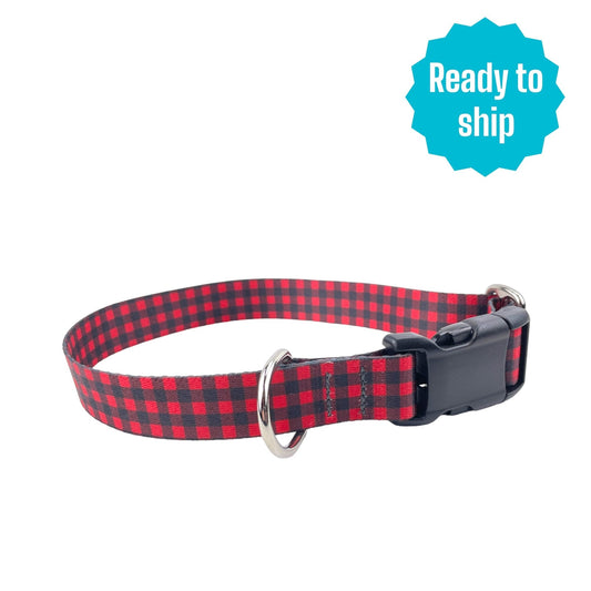 Buffalo Plaid Dog Collar (LARGE) Ready to ship - North Range Dogs