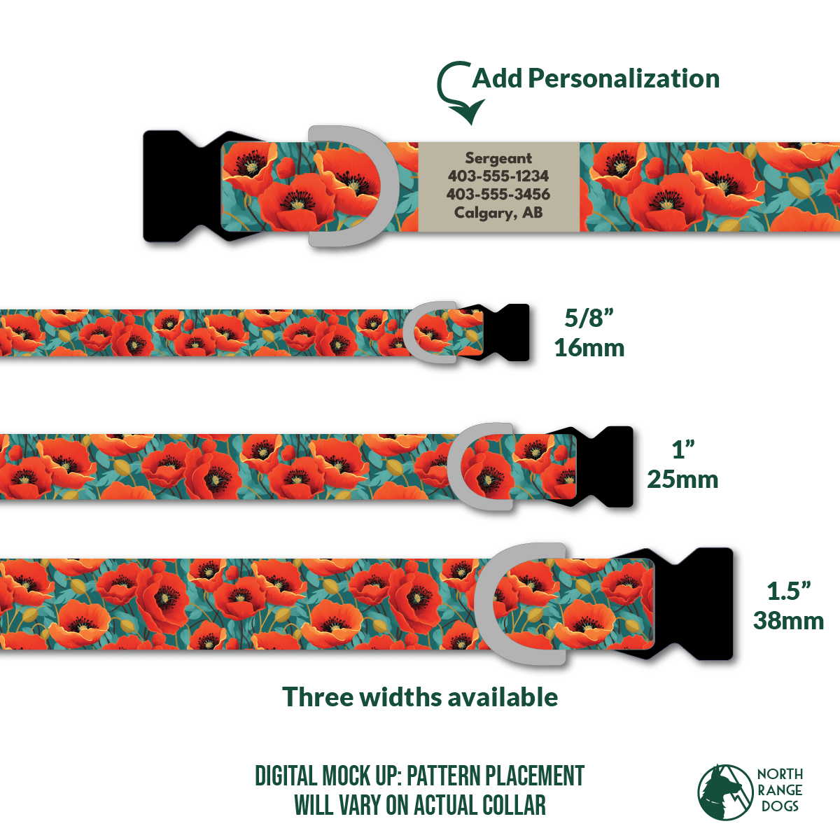 Abstract Poppies Dog Collar: Dog Good - North Range Dogs