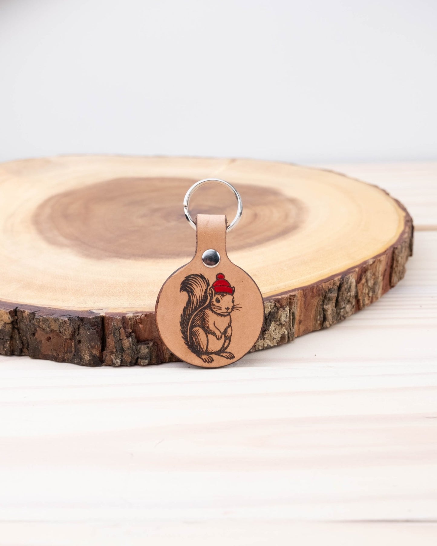 Squirrel Leather Dog ID Tag - North Range Dogs