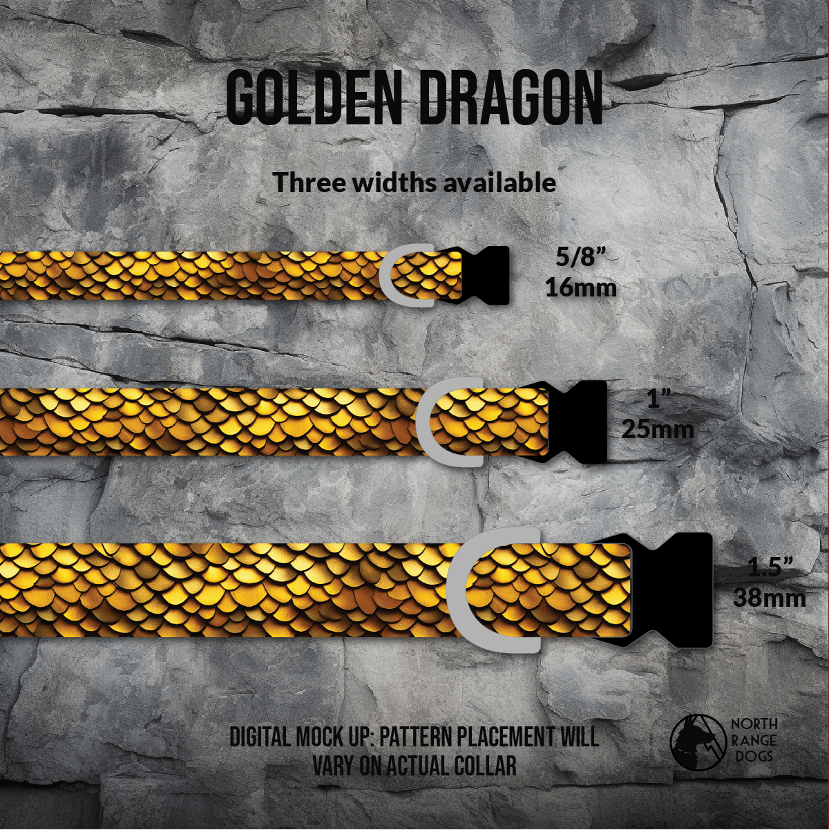 Golden Dragon Dog Collar - North Range Dogs