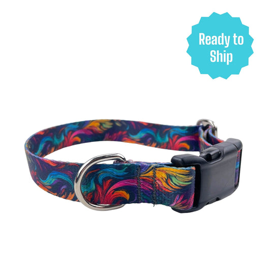 Abstract Northern Lights Collar (Med) Ready to ship - North Range Dogs