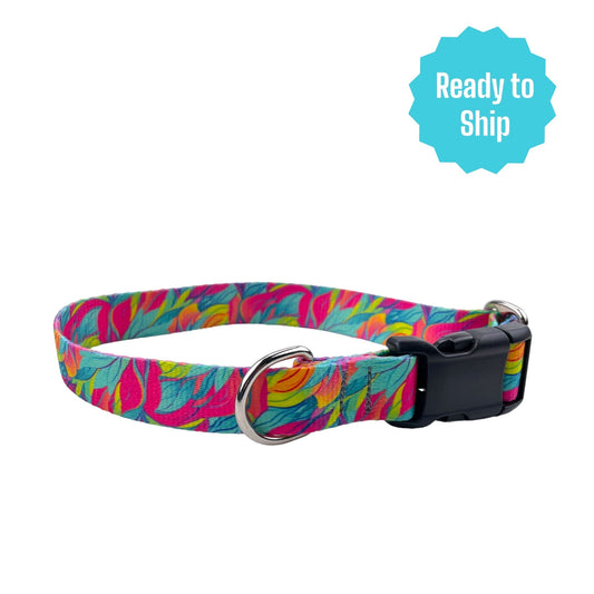 Abstract Pink Collar (Med) Ready to ship - North Range Dogs